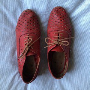 John Fluevog red lace up shoes | Size 8